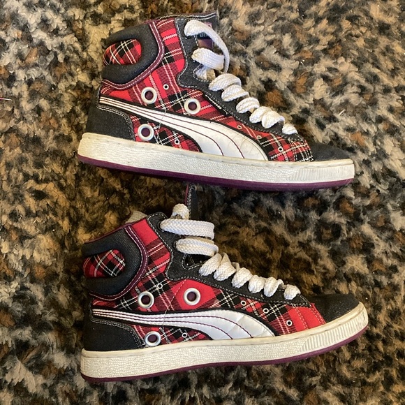 Puma Shoes - Puma Fiest Tartan Plaid High Top Sneakers